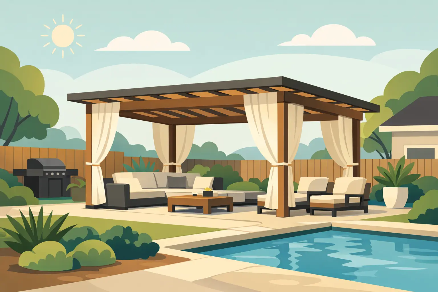 Custom Pergola Design for Backyard Spaces
