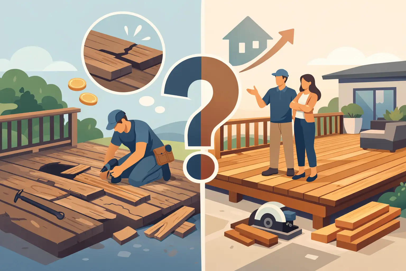 Deck Repair Versus Replacement: What Pays Off?